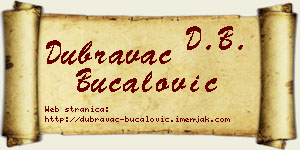 Dubravac Bucalović vizit kartica